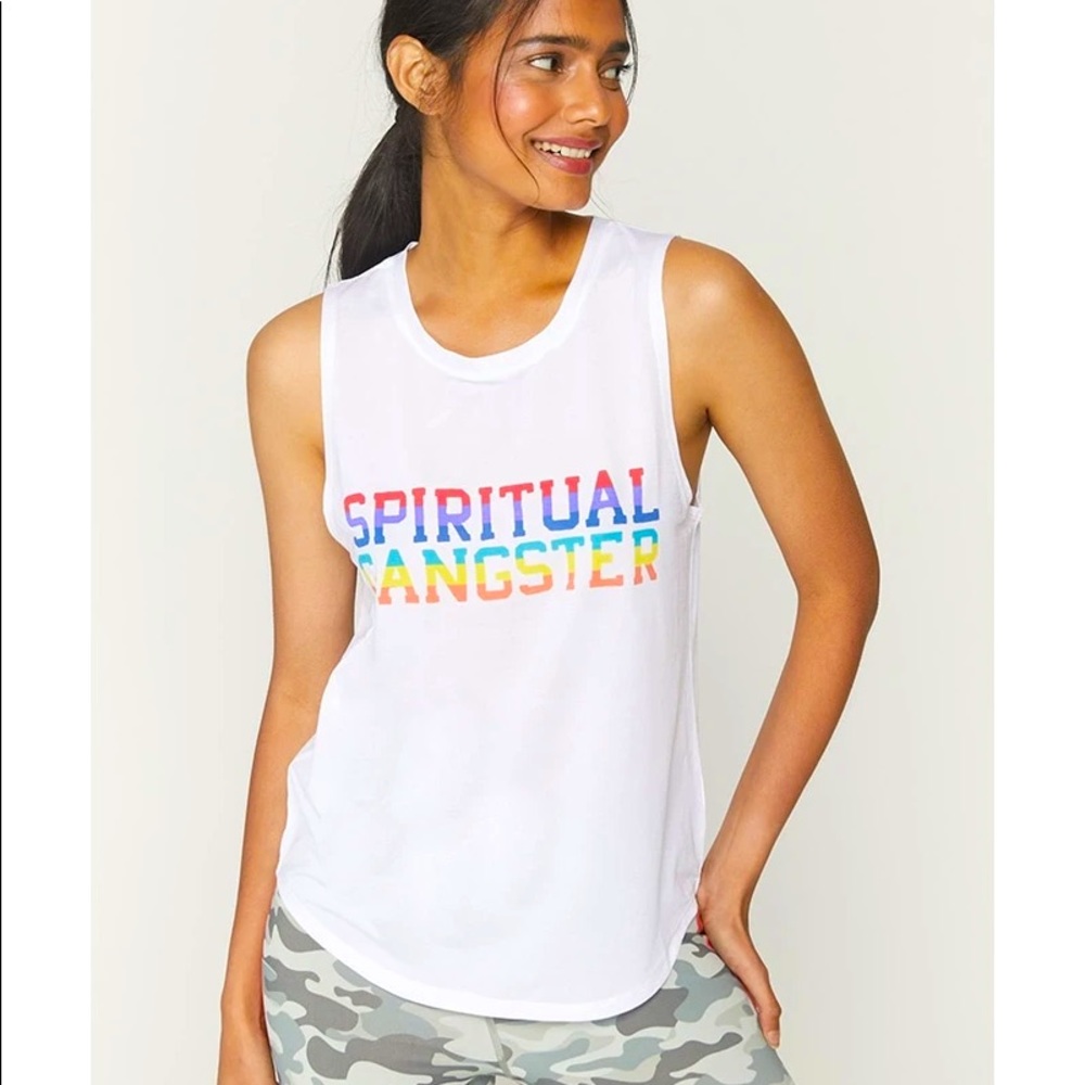 Spiritual Gangster Rainbow Active Muscle T S.NWT